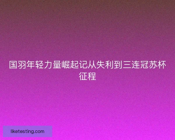 国羽年轻力量崛起记从失利到三连冠苏杯征程
